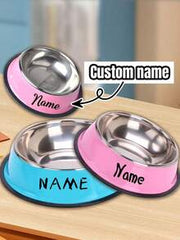 Customizable Stainless Steel Dog & Cat Bowl, Non-Slip Personalized Dog Water Bowl With Name Designs For Identification, Customized Travel And Elevated Dog Bowls, Small Pet Memorial Gift