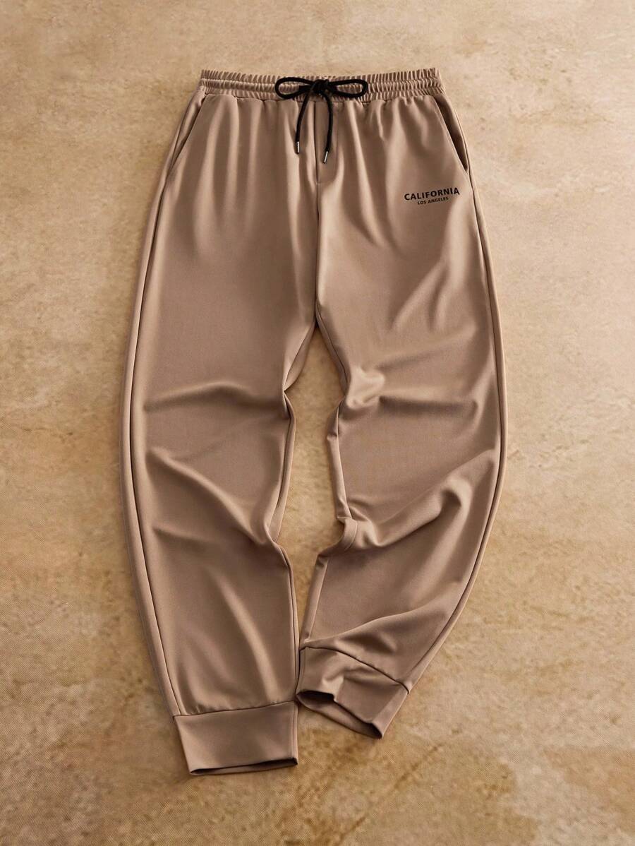 RebelGame 2 kom/set muška majica kratkih rukava i ležerne pantalone sa perticom u struku