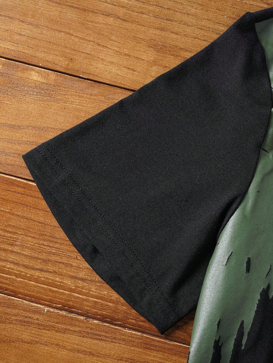 RebelGame 2 kom/set muška majica kratkih rukava i ležerne pantalone sa perticom u struku