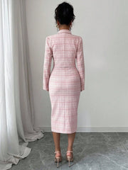Tweed odelo od 2 dela: elegantna sako jakna  + uska haljina bez rukava