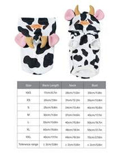 PETSIN 1pc Pet Cat Dog Universal Sleeveless Hoodie, Cute Cow Print Cartoon 3D Cosplay Sweatshirt For Pets