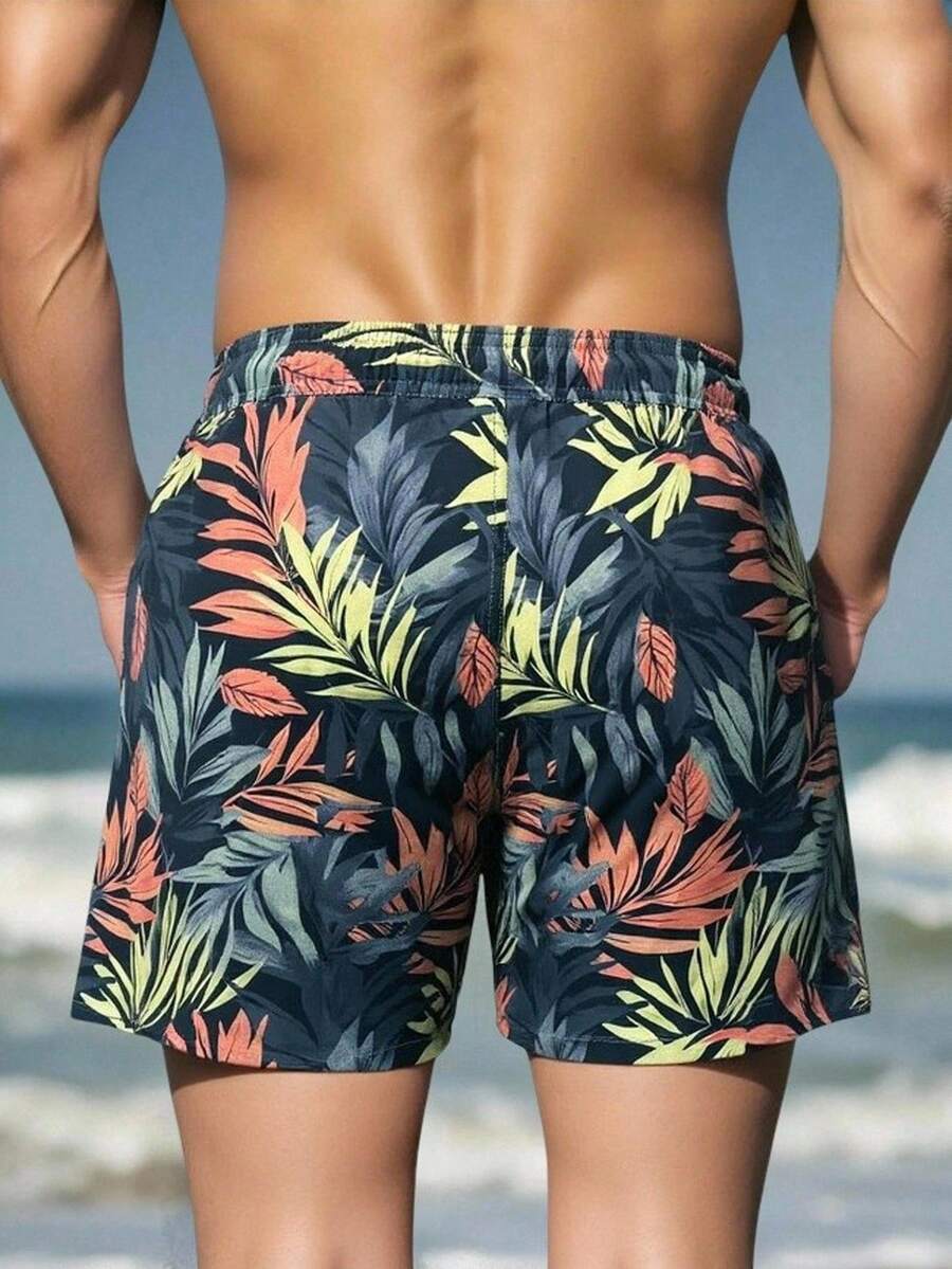 VIVINTIMO Muški šorts za plažu sa printom piva i perticom u struku