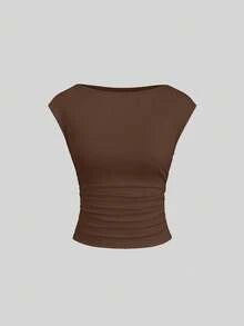 Sweetra 3pcs/Set Sexy Backless Breathable Moisture-Wicking Fitted Women Short Sleeve Top/T-Shirt