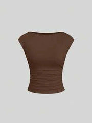 Sweetra 3pcs/Set Sexy Backless Breathable Moisture-Wicking Fitted Women Short Sleeve Top/T-Shirt