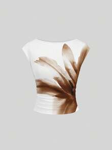 Sweetra 3pcs/Set Sexy Backless Breathable Moisture-Wicking Fitted Women Short Sleeve Top/T-Shirt