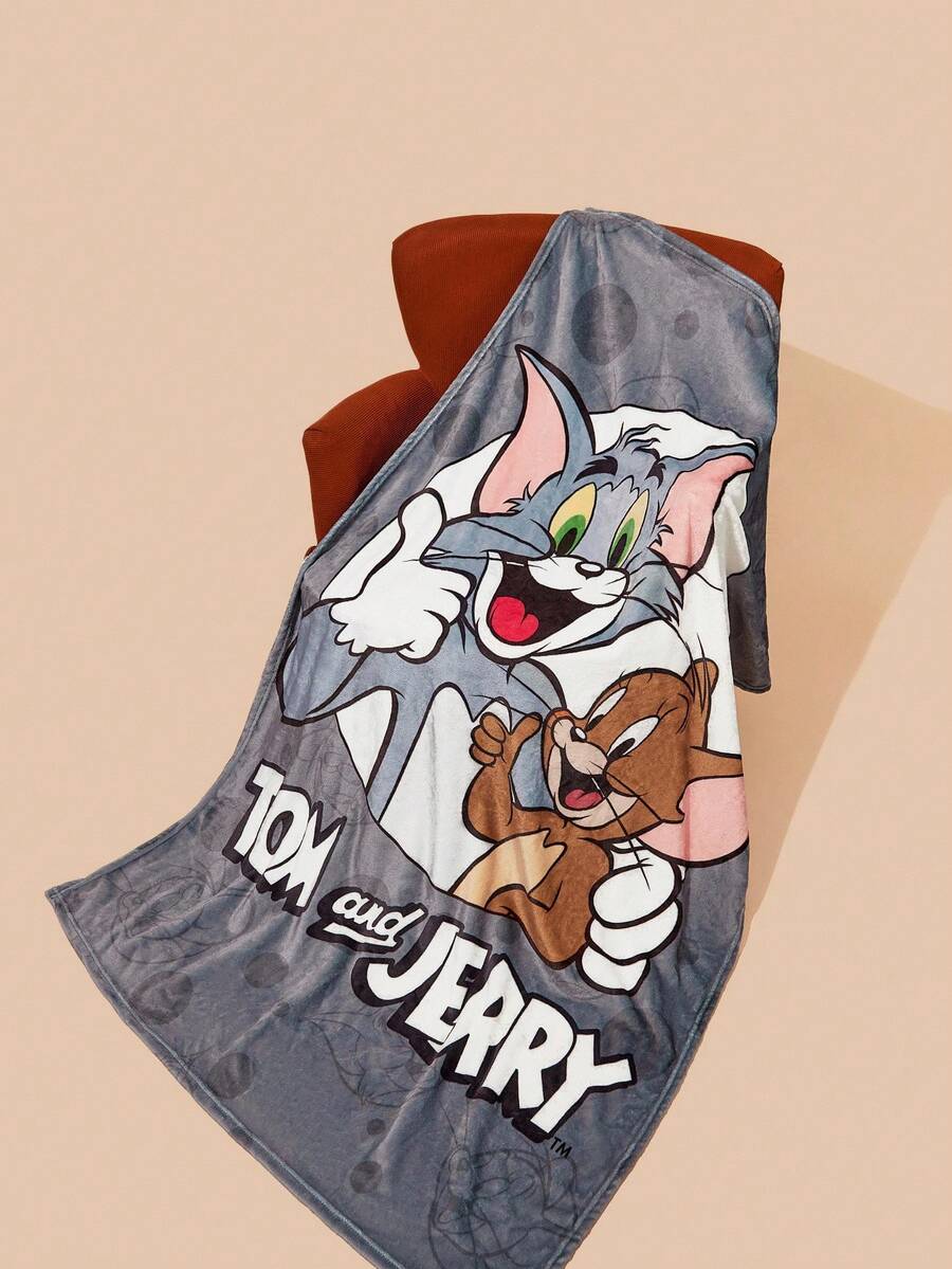 TOM & JERRY 1 kom sivo flanelirano debelo ćebe sa crtanim grafičkim motivom, mekano i toplo