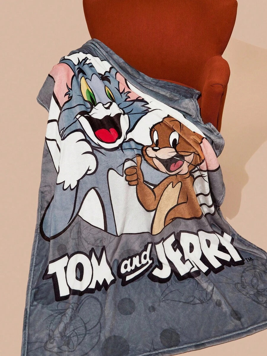 TOM & JERRY 1 kom sivo flanelirano debelo ćebe sa crtanim grafičkim motivom, mekano i toplo