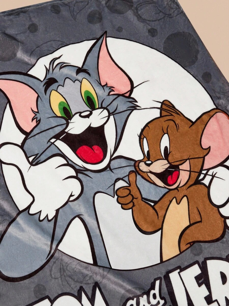 TOM & JERRY 1 kom sivo flanelirano debelo ćebe sa crtanim grafičkim motivom, mekano i toplo