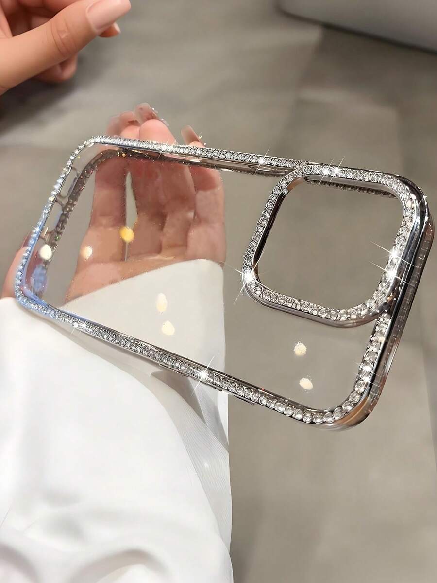 Luksuzna modna transparentna maska za telefon sa četvorostranim sjajnim dijamantima, kompatibilna sa iPhone 18 Pro/18 Pro Max/17/17 Pro Max/16/15/14 Plus/13/12/11 Pro Max