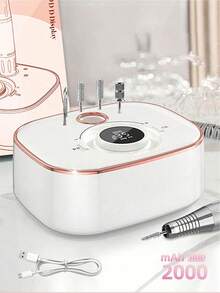 35000RPM Electric Nail Drill, With LCD Display, Rechargeable Manicure Machine, For Gel Polish Art Salon Tool