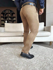 Muške ležerne pantalone za odelo jednobojne, Old Money stil