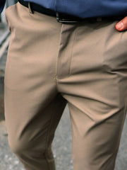 Muške ležerne pantalone za odelo jednobojne, Old Money stil