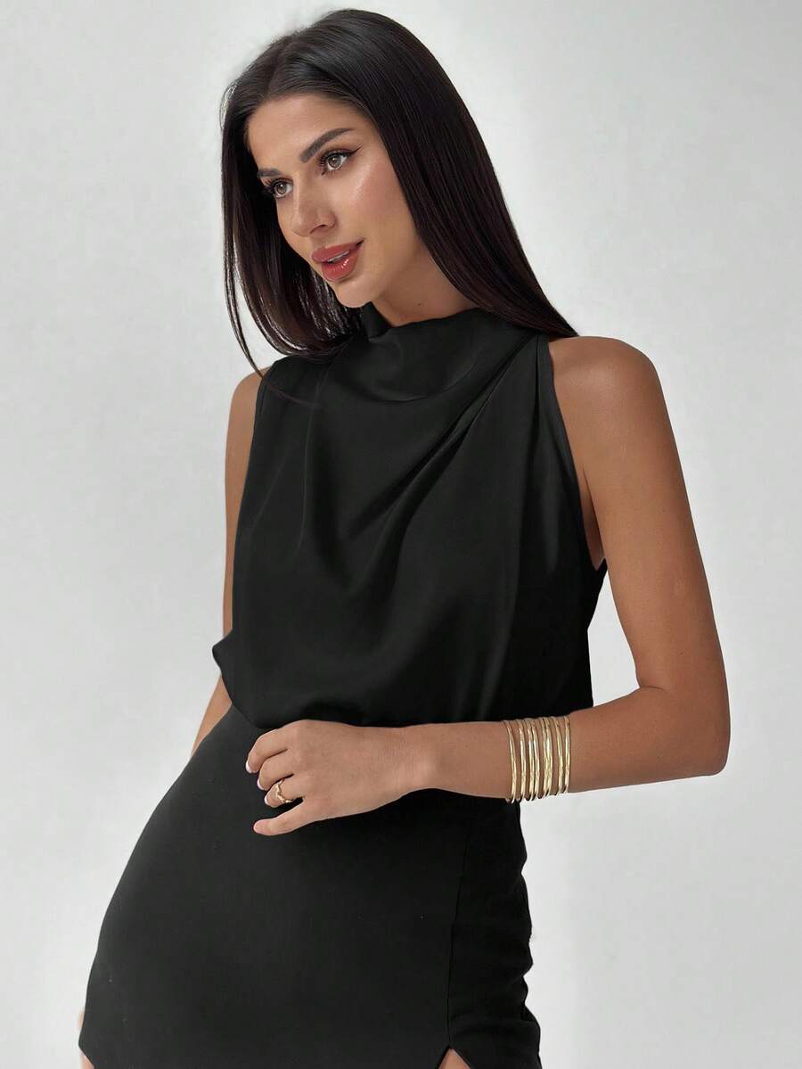 Ženska elegantna asimetrična košulja sa ruffles detaljima
