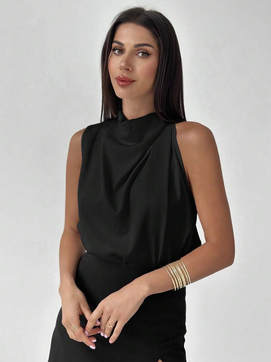 Ženska elegantna asimetrična košulja sa ruffles detaljima