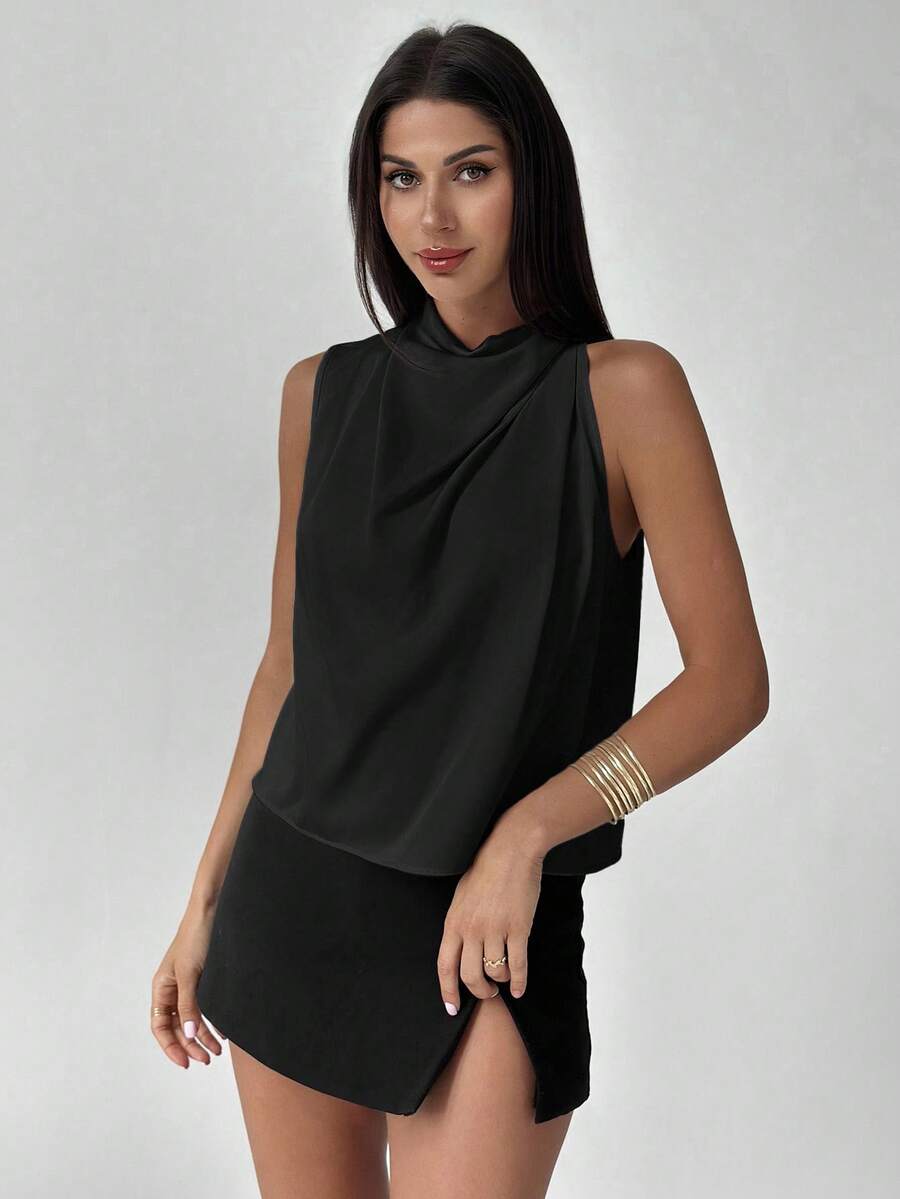 Ženska elegantna asimetrična košulja sa ruffles detaljima