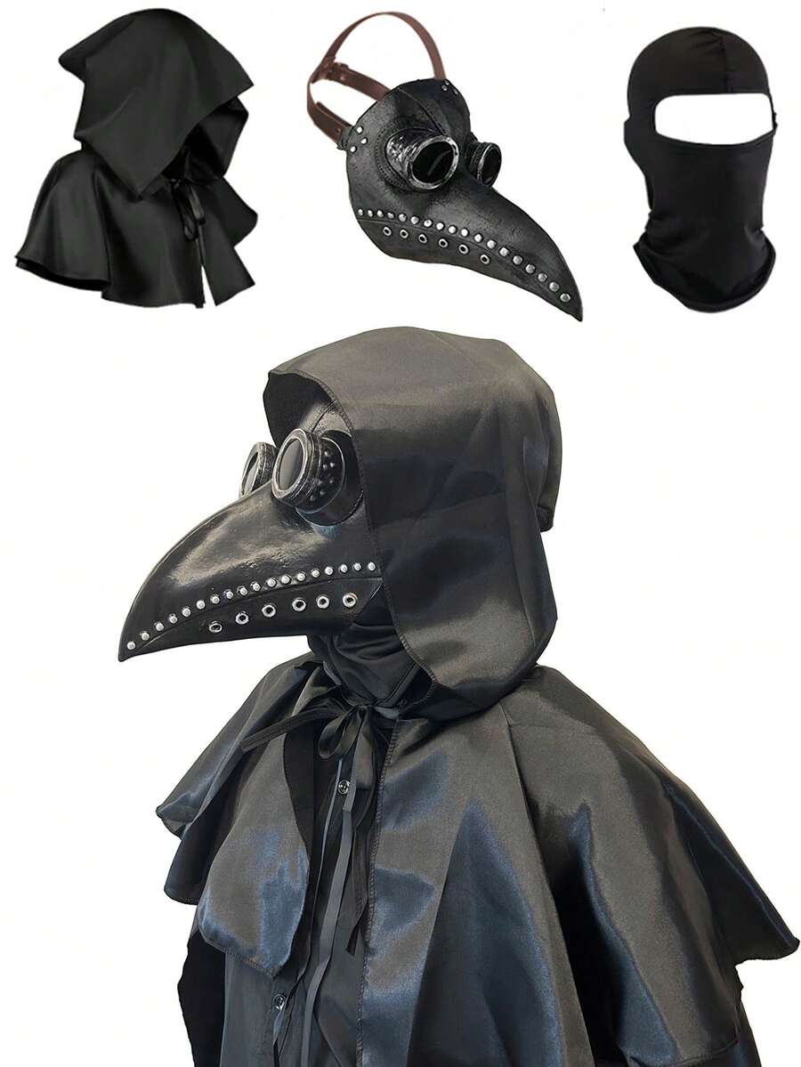 1 set maske doktora kuge – srednjovekovna gotička maska sa kljunom