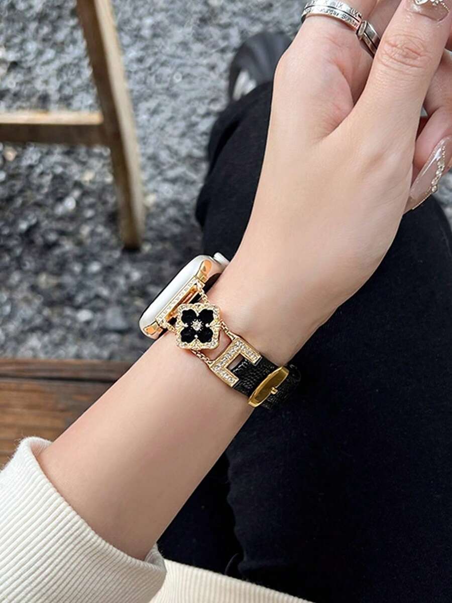 ženski zlatni sjajni kaiš za pametni sat sa  dijamantskim detaljima,  pogodan za Apple Watch 38/40/41/42/44/45/46/49mm