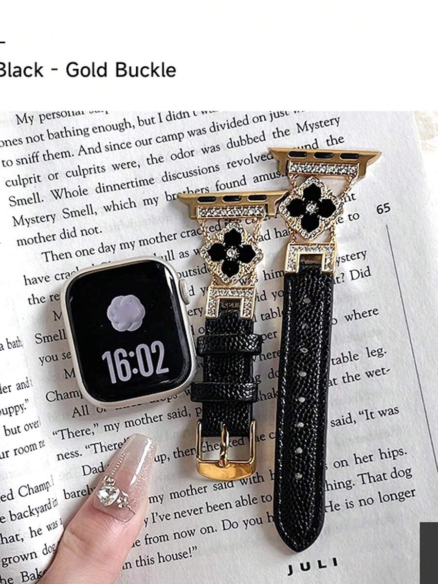 ženski zlatni sjajni kaiš za pametni sat sa  dijamantskim detaljima,  pogodan za Apple Watch 38/40/41/42/44/45/46/49mm