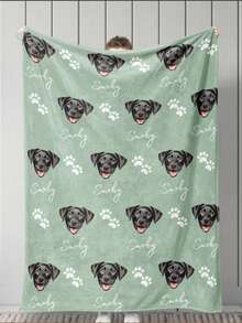 1pc Custom Pet Blanket Using Pet Photo + Name Custom Dog Blanket Personalized Dog Blankets Cat Picture Blanket Pet Photo Blanket Dog Dad Gift, Dog Dad Gift 2026, For Pet Lovers
