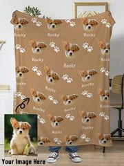 1pc Custom Pet Blanket Using Pet Photo + Name Custom Dog Blanket Personalized Dog Blankets Cat Picture Blanket Pet Photo Blanket Dog Dad Gift, Dog Dad Gift 2026, For Pet Lovers