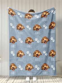 1pc Custom Pet Blanket Using Pet Photo + Name Custom Dog Blanket Personalized Dog Blankets Cat Picture Blanket Pet Photo Blanket Dog Dad Gift, Dog Dad Gift 2026, For Pet Lovers