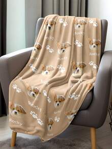 1pc Custom Pet Blanket Using Pet Photo + Name Custom Dog Blanket Personalized Dog Blankets Cat Picture Blanket Pet Photo Blanket Dog Dad Gift, Dog Dad Gift 2026, For Pet Lovers