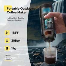 This Portable Espresso Machine Has A Self-Heating Function, Can Make Hot And Cold Beverages, Equipped With An LED Display, Suitable For Coffee Powder And Coffee Capsules, Built-In 2500*3mAh Rechargeable Lithium Battery, Very Suitable For Travel, Outdoor Activities And RV Use.