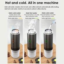 This Portable Espresso Machine Has A Self-Heating Function, Can Make Hot And Cold Beverages, Equipped With An LED Display, Suitable For Coffee Powder And Coffee Capsules, Built-In 2500*3mAh Rechargeable Lithium Battery, Very Suitable For Travel, Outdoor Activities And RV Use.