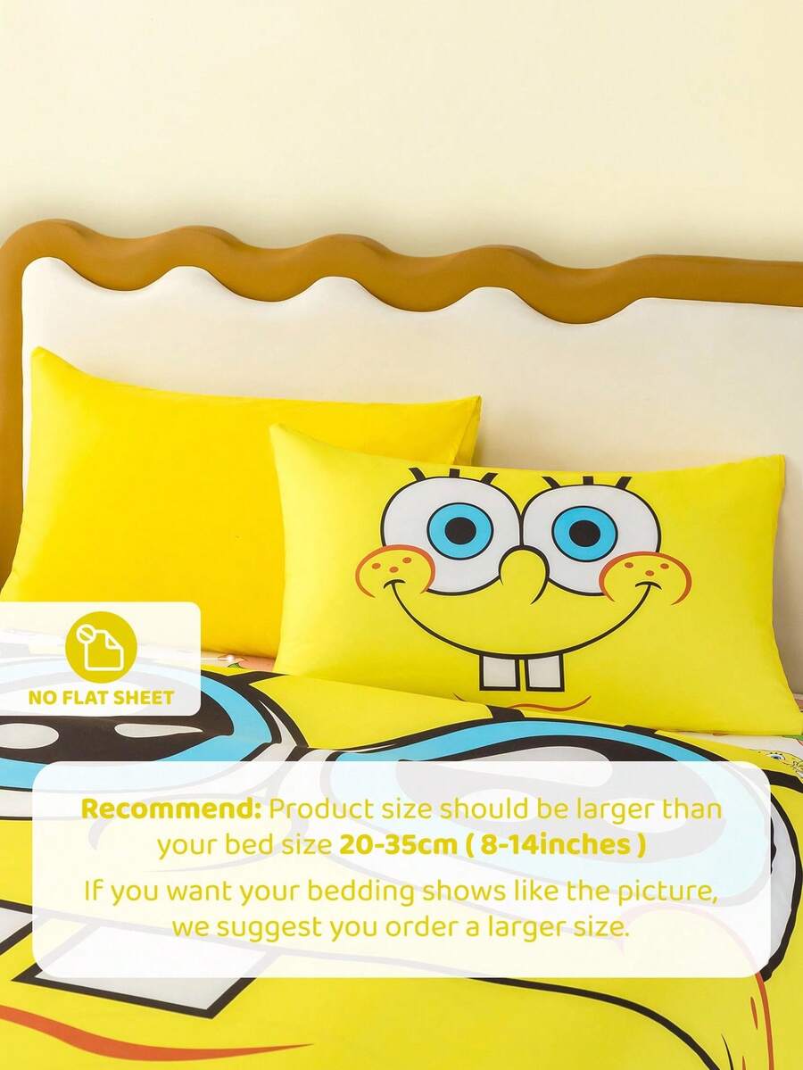 SpongeBob SquarePants Set posteljine od 3 komada, mekan i topao brušeni materijal