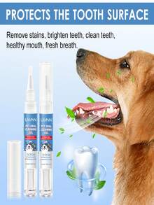 Pet Teeth Cleaning Pen Dog Teeth Cleaning Gel With Soft Brush Head - Suitable For Oral Care Of Dogs And Cats - For Fresh Breath And Gum Health - An Easy-To-Use Pet Teeth Cleaner