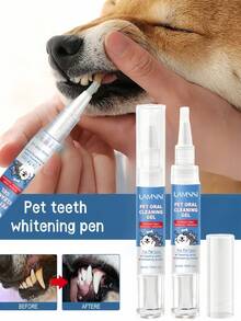 Pet Teeth Cleaning Pen Dog Teeth Cleaning Gel With Soft Brush Head - Suitable For Oral Care Of Dogs And Cats - For Fresh Breath And Gum Health - An Easy-To-Use Pet Teeth Cleaner