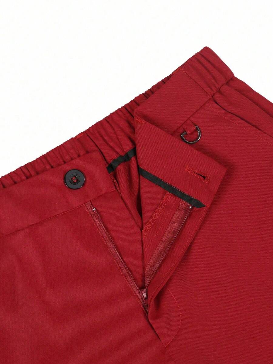 Muške formalne pantalone jednobojne sa kosim džepovima, bez kaiša