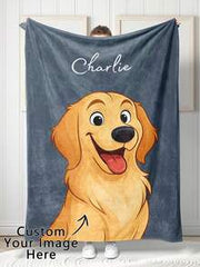 1pc Personalized Pet Blanket Using Pet Photo + Name Custom Dog Portrait Blanket Dog Blankets Cat Picture Blanket Pet Photo Pet Parent Gift, Gotcha Day Gift