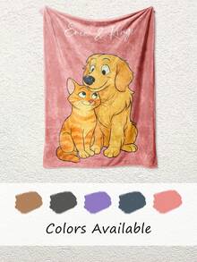 1pc Personalized Pet Blanket Using Pet Photo + Name Custom Dog Portrait Blanket Dog Blankets Cat Picture Blanket Pet Photo Pet Parent Gift, Gotcha Day Gift