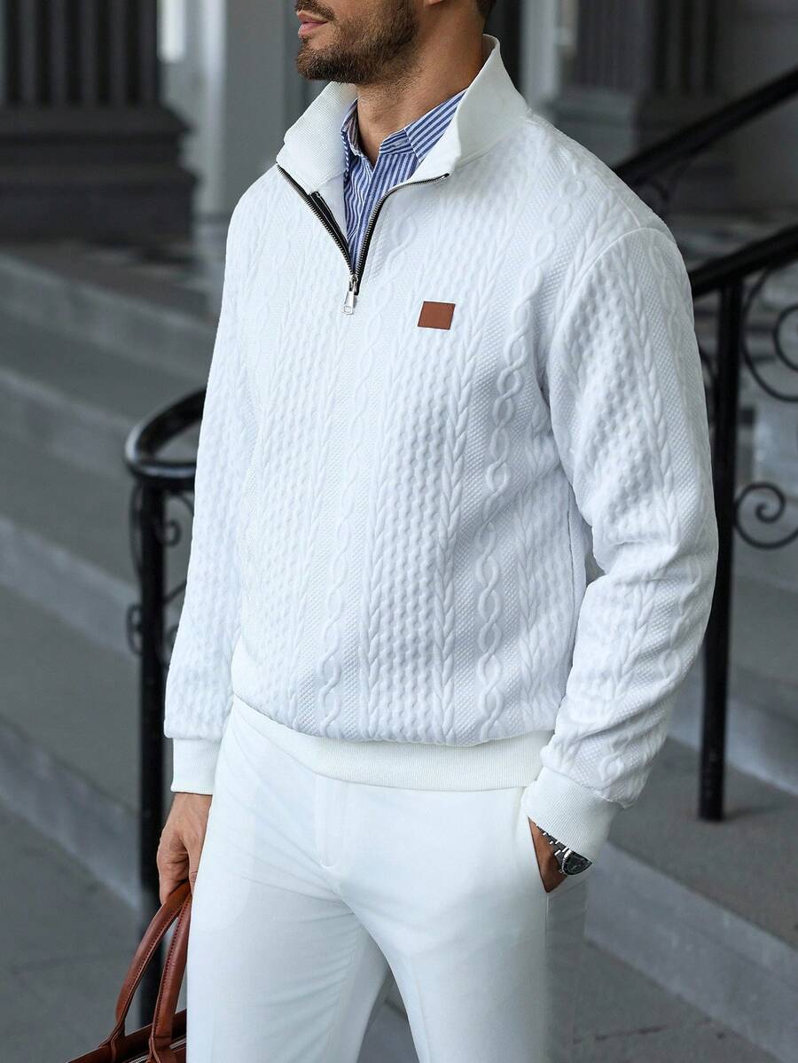 Muški jesenji smart casual duks na četvrt ziper