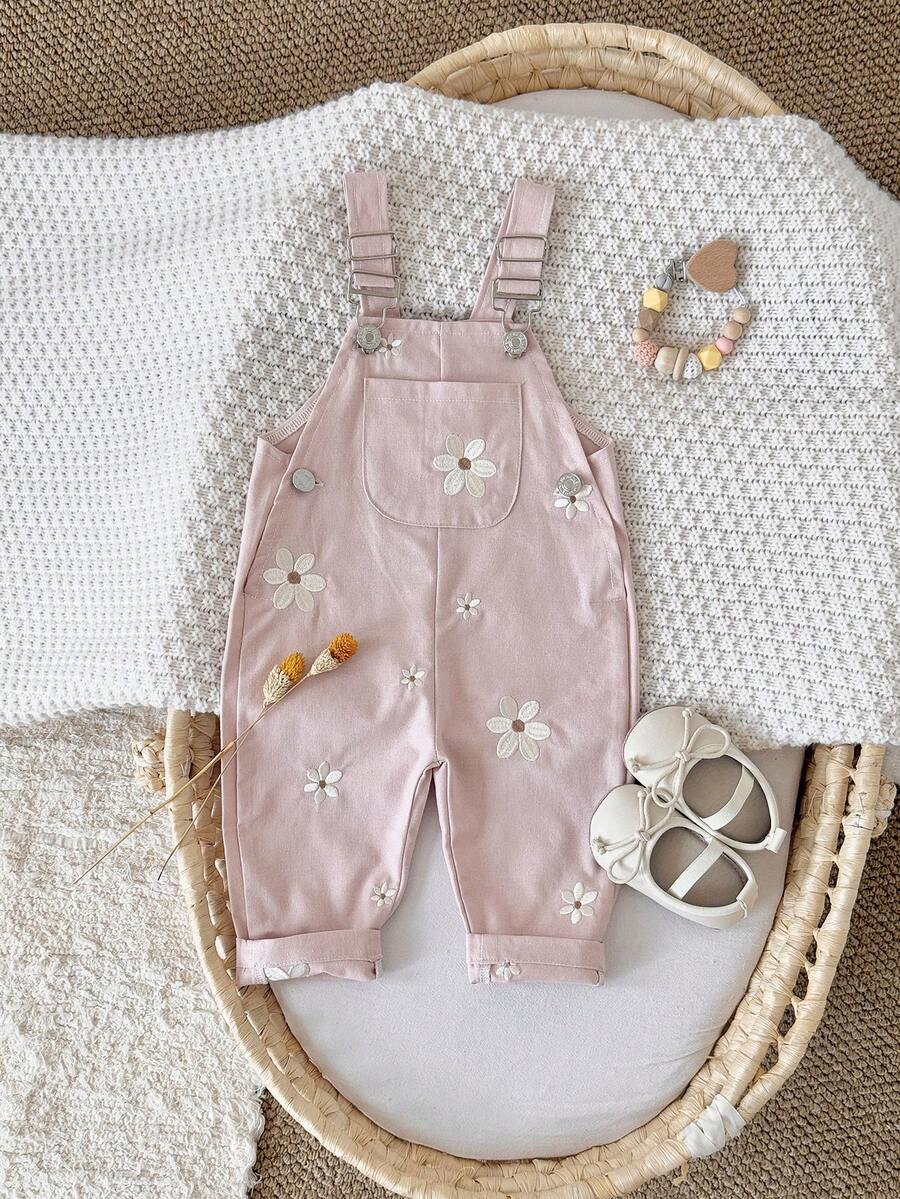 Ležerne svetloplave pantalone za bebe devojčice sa vezom sitnih cvetova