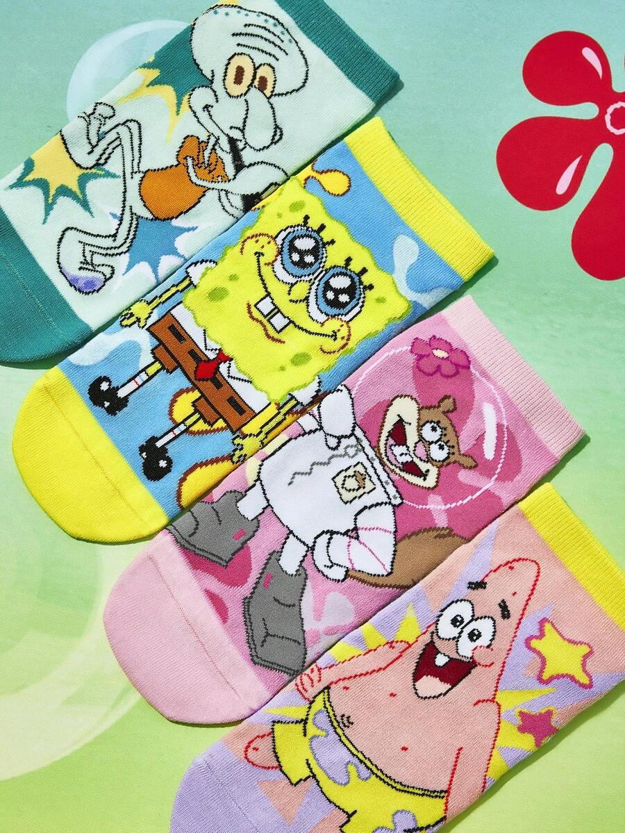 SpongeBob SquarePants 4 para slatkih ženskih kratkih čarapa
