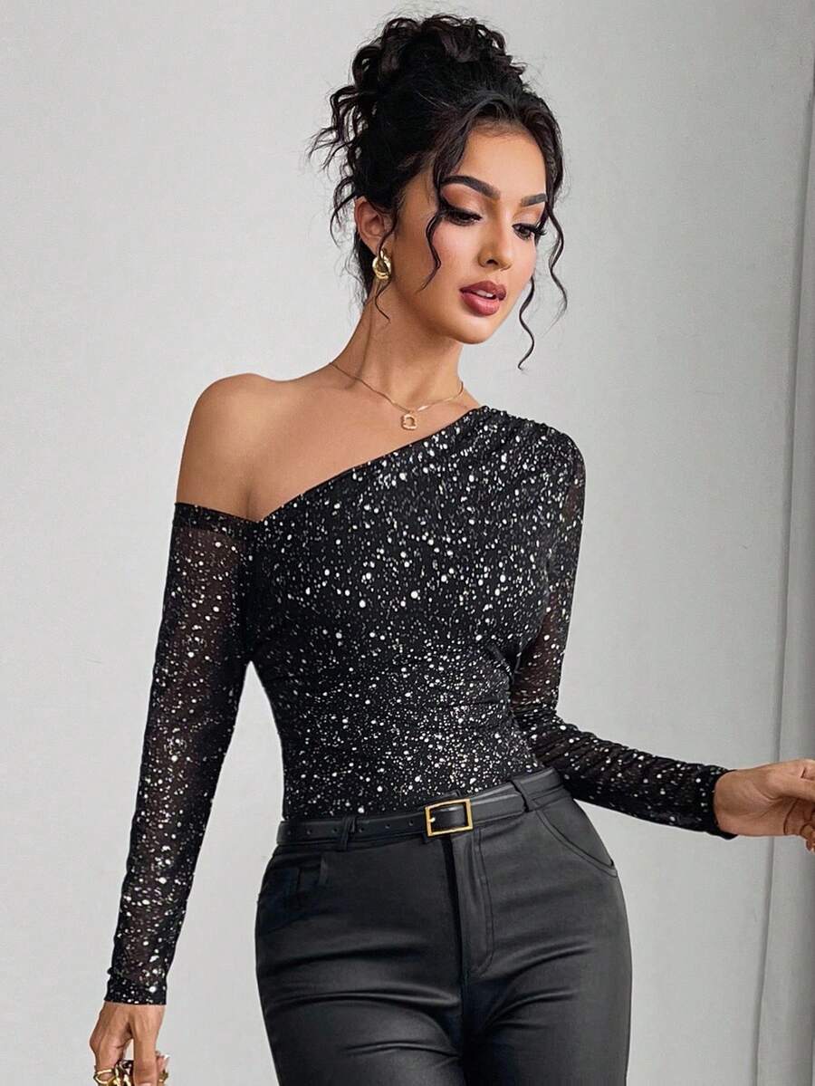 Ženski modni providni mrežasti body sa leopard printom