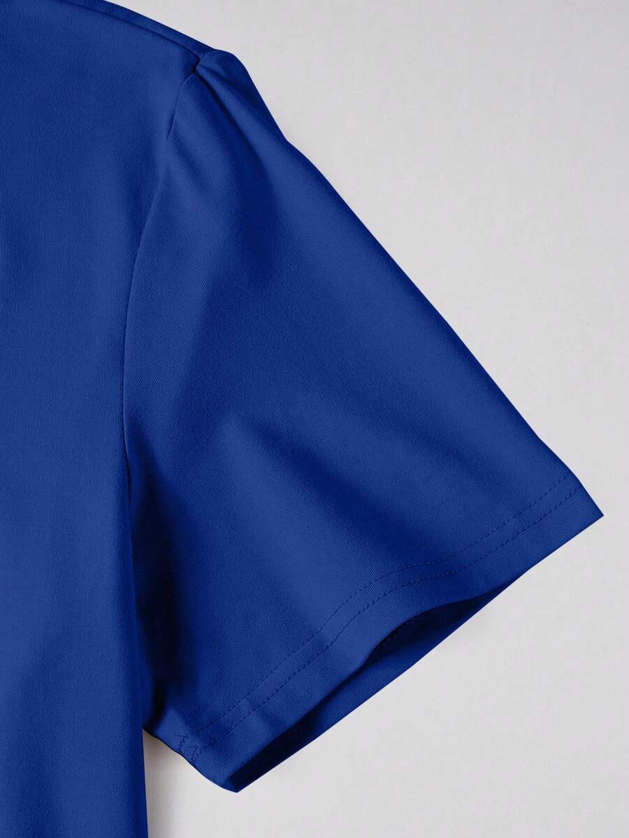 Muška ležerna slim fit majica kratkih rukava sa štampanim slovima i okruglim izrezom
