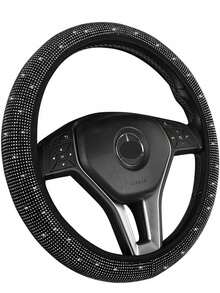 Steering Wheel Cover For Women Men Bling Bling Crystal Diamond Sparkling Car SUV Wheel Protector Universal Fit 15 Inch