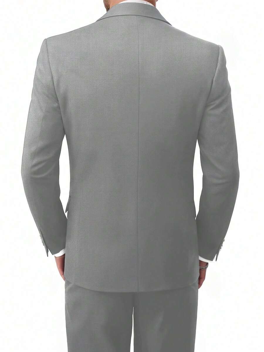 Muški set od 3 dela u jednoj boji, slim fit, rastegljiv, uključuje sako, prsluk i pantalone