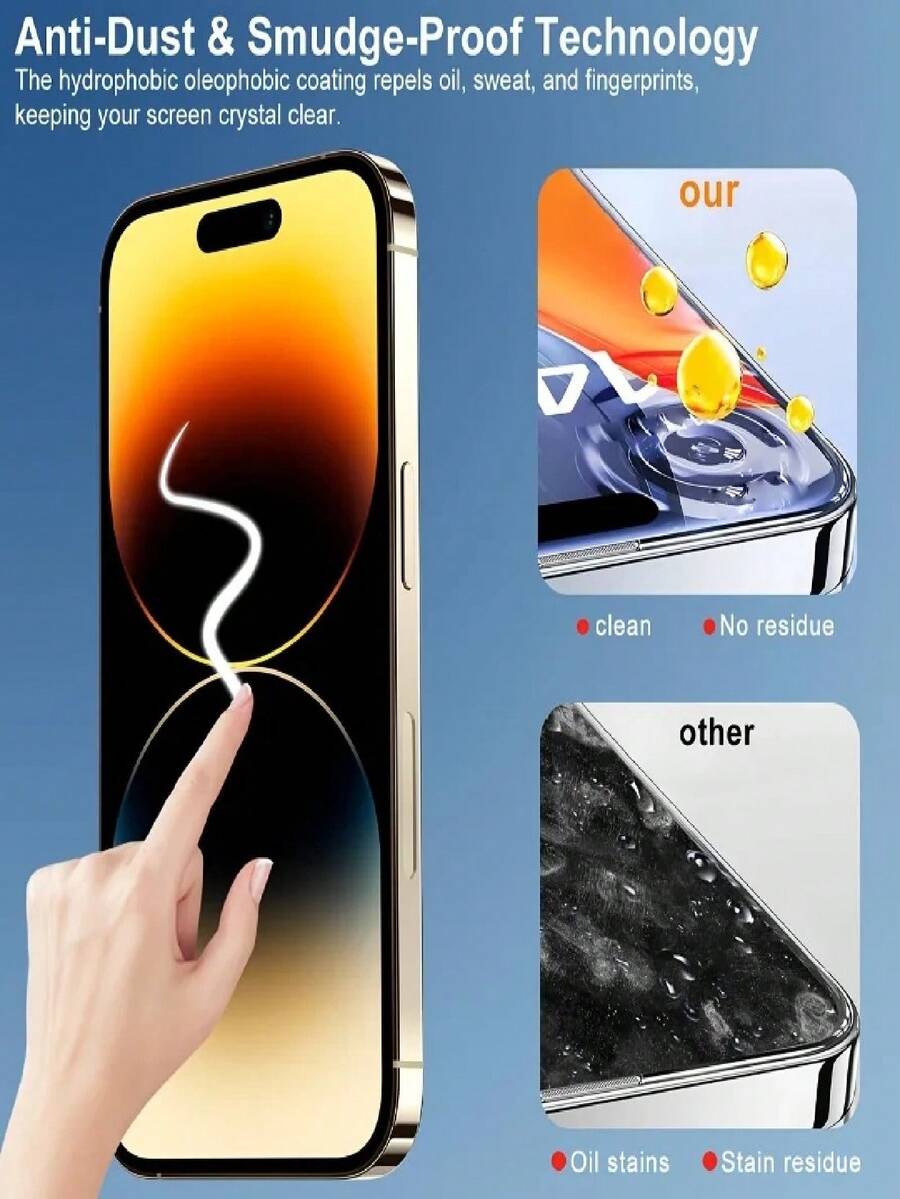 4 komada zaštitnog stakla za ekran sa potpunom privatnošću za iPhone 17/17 Air/16/15/14/13/12/11/16 Pro Max/15 Pro Max/Plus/Mini/X/XS/XR/XS Max, 9H kaljeno staklo