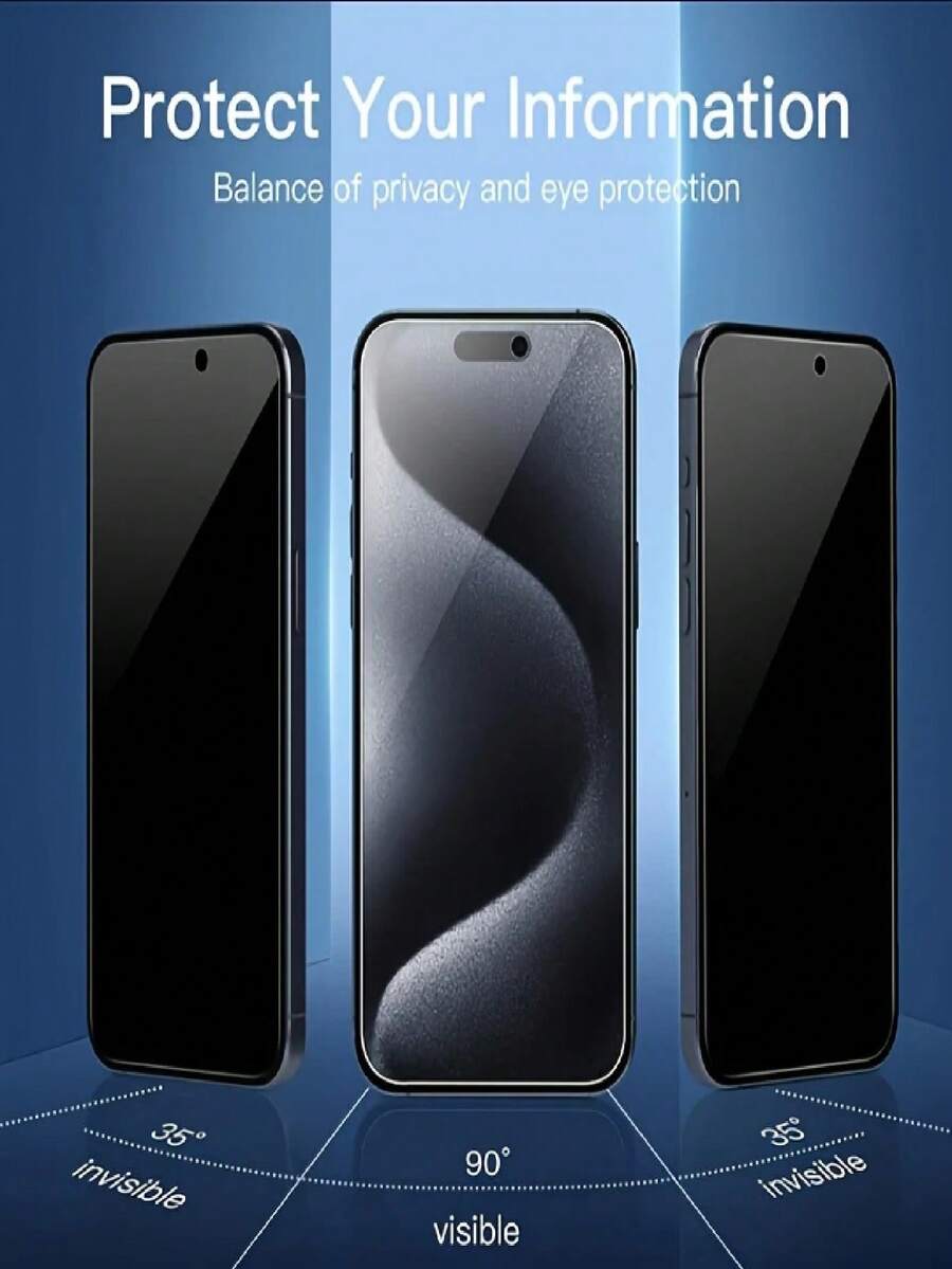 4 komada zaštitnog stakla za ekran sa potpunom privatnošću za iPhone 17/17 Air/16/15/14/13/12/11/16 Pro Max/15 Pro Max/Plus/Mini/X/XS/XR/XS Max, 9H kaljeno staklo