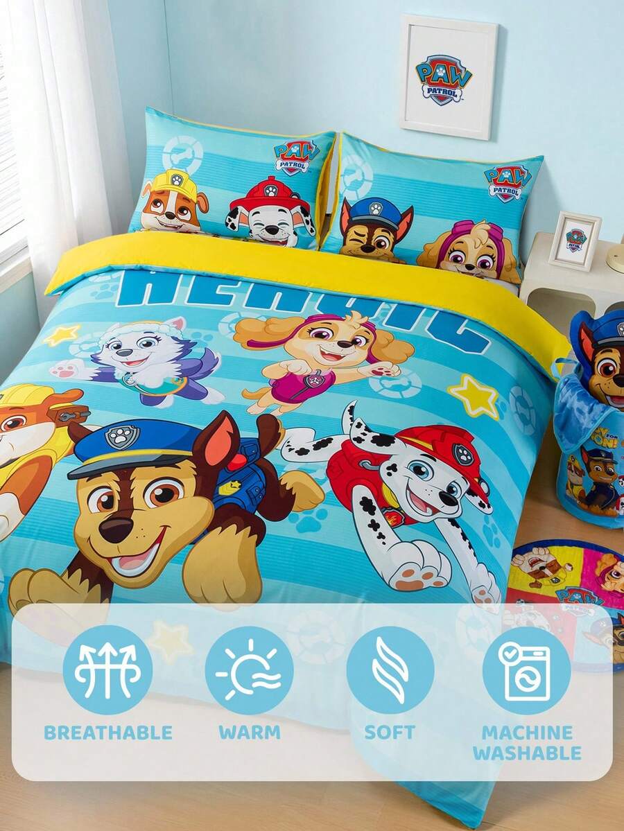 PAW Patrol Set od 3 komada jorgan-navlaka sa printom, od brušene tkanine, mekana i topla