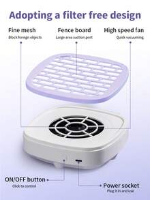 LIMEGIRL Nail Dust Collector, Suitable For Acrylic Nail Dust Collector, Nail Dust Fan, Nail Cleaning Device - High-Power Low-Noise Nail Dust Extractor, Suitable For Gel Nail Polishing Salon And Home Use