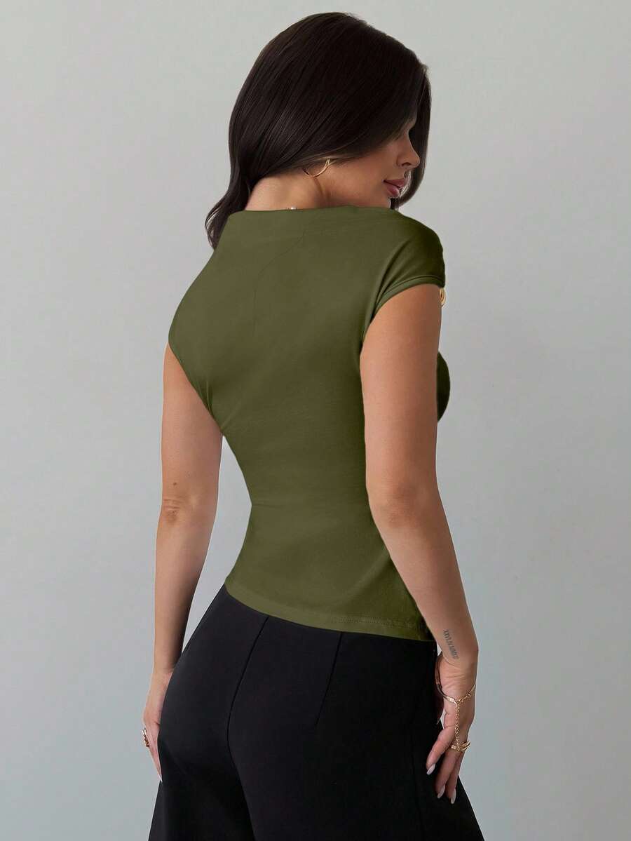 Asimetrična Uska Bela Majica, Elegantna