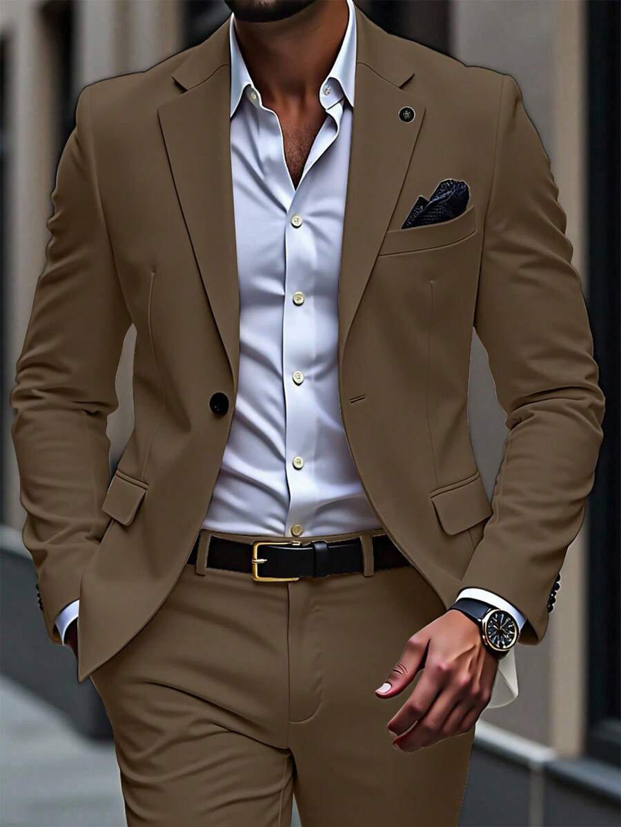 Muški poslovni formalni set sako sa reverom i pantalonama
