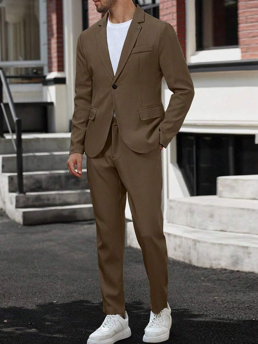 Muški poslovni formalni set sako sa reverom i pantalonama
