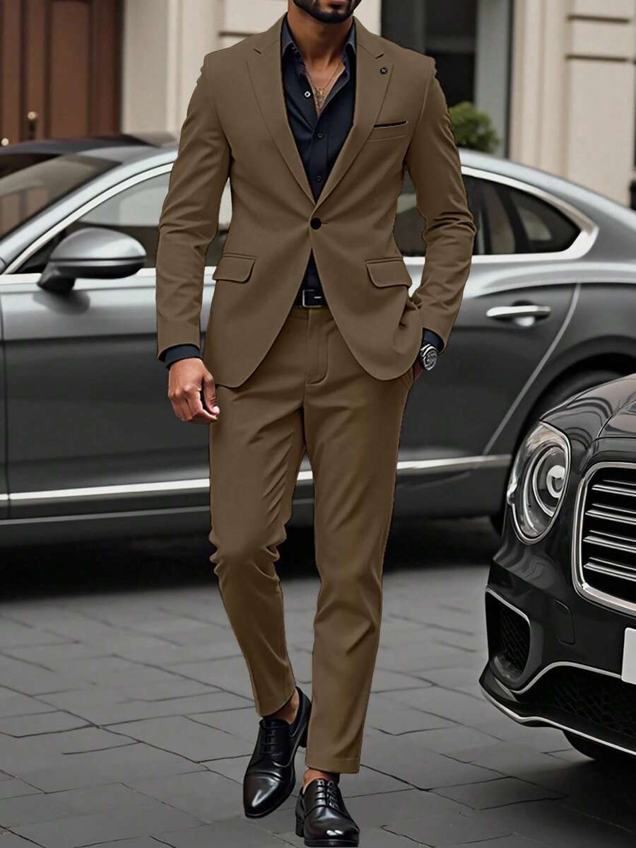 Muški poslovni formalni set sako sa reverom i pantalonama