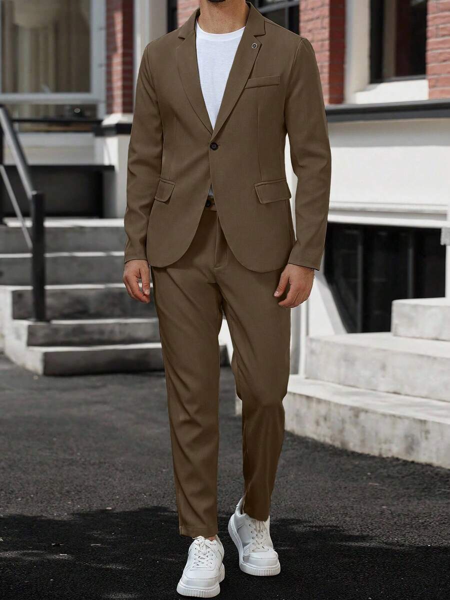 Muški poslovni formalni set sako sa reverom i pantalonama